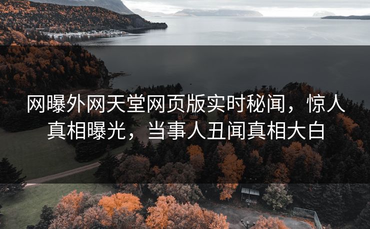网曝外网天堂网页版实时秘闻，惊人真相曝光，当事人丑闻真相大白