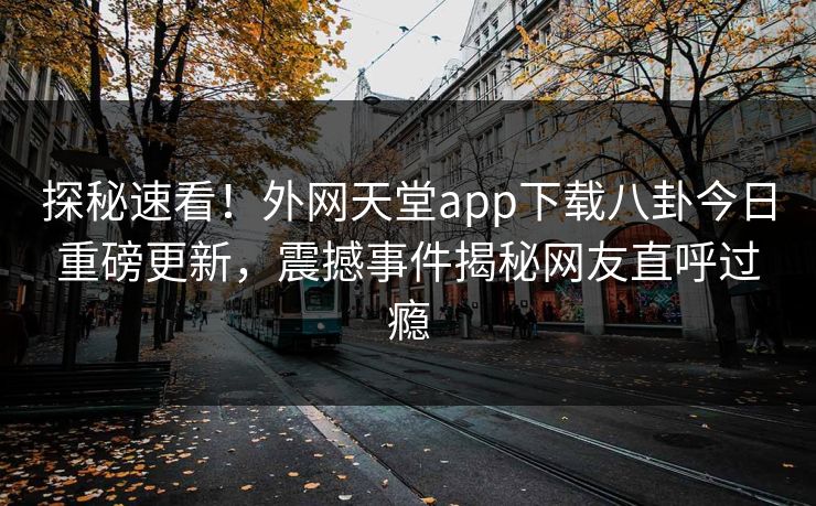 探秘速看！外网天堂app下载八卦今日重磅更新，震撼事件揭秘网友直呼过瘾